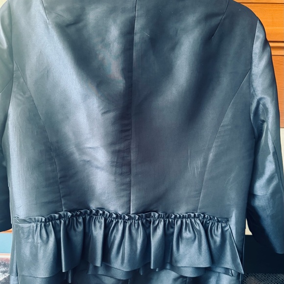 Navy Ruffled Women's Jacket - Picture 2 of 3